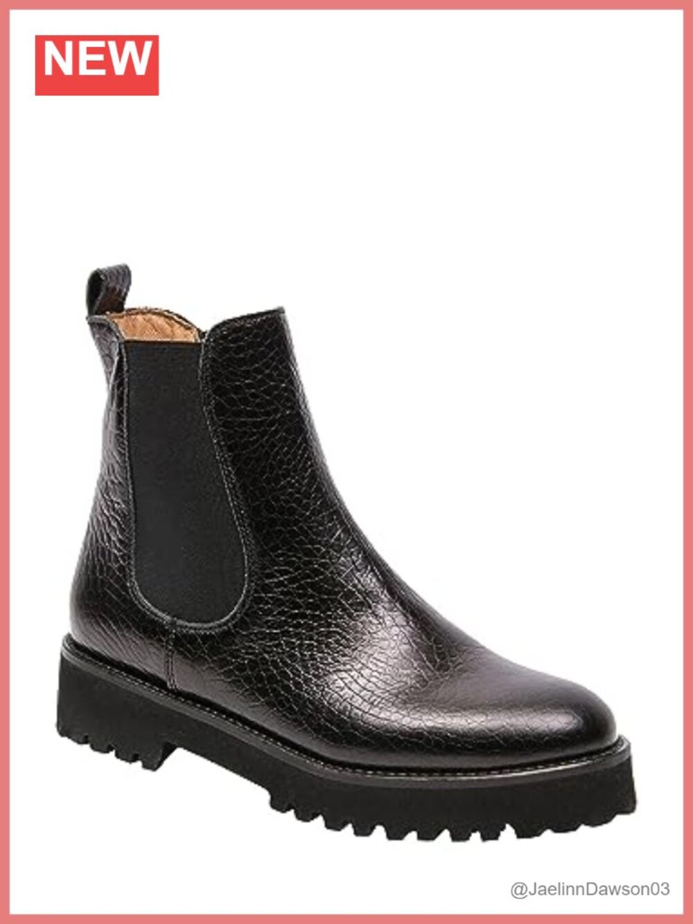 Andre Assous Peggy Chelsea Boot with Chunky Lug Sole Leather